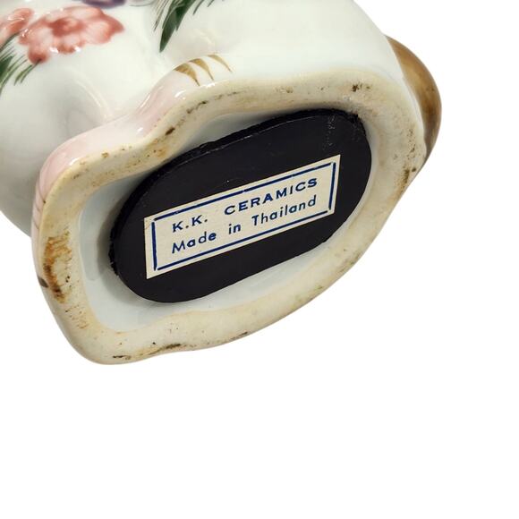 VTG 90s MINI CAT BANK BIG EYES ANIME ASIAN ORIENTAL GIRL DECOR ANTHROPOMORPHIC - Picture 5 of 6